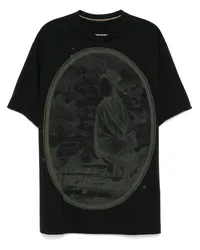 Ziggy Chen T-Shirt mit grafischem Print Schwarz