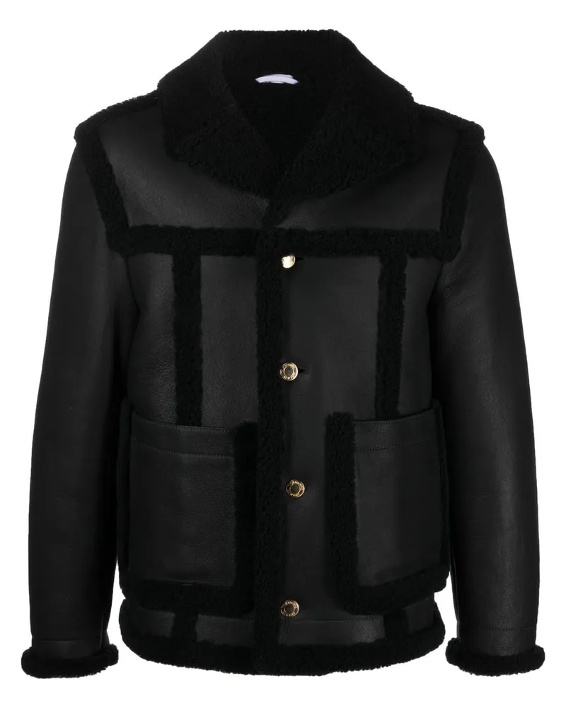Thom Browne Fliegerjacke mit Shearling-Besatz - Blau Blau