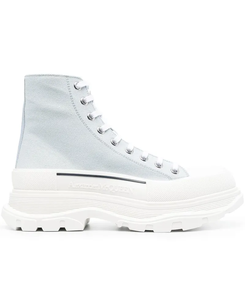 Alexander McQueen Tread Slick Schnürstiefel aus Canvas - Blau Blau