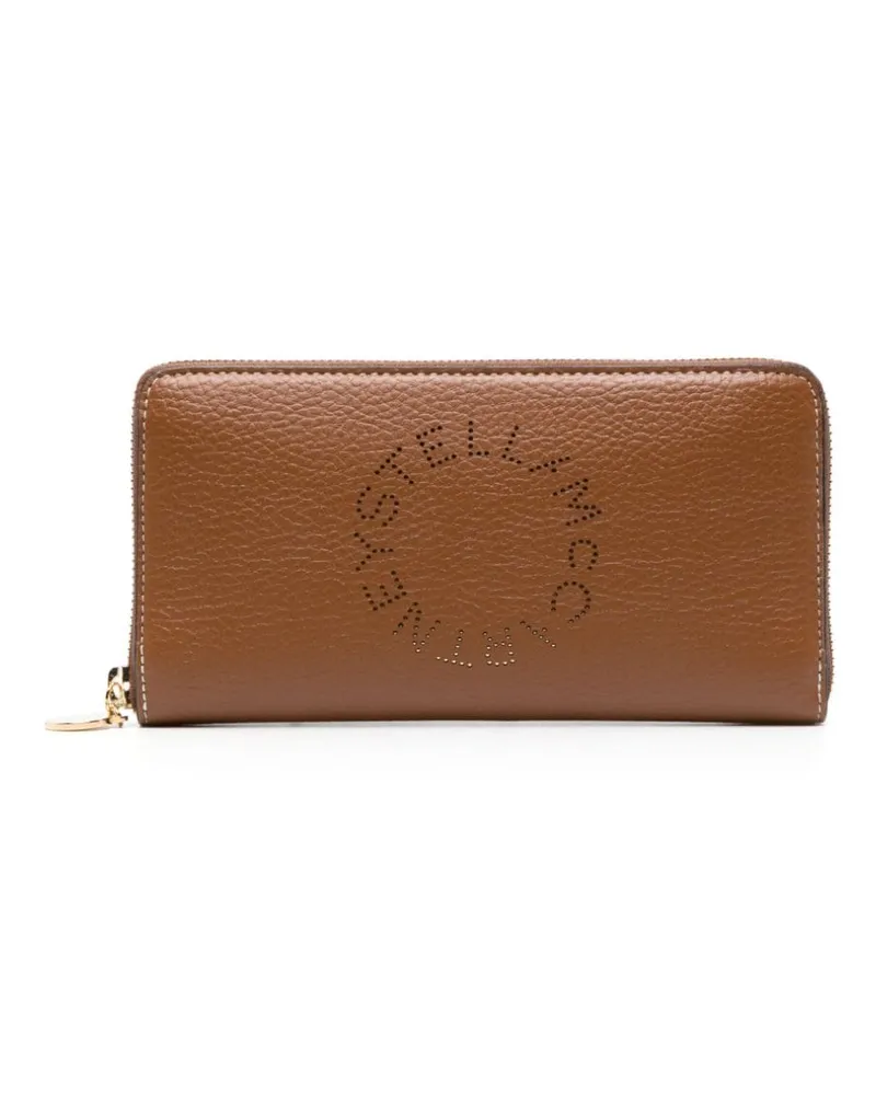 Stella McCartney Portemonnaie mit Logo-Applikation Nude