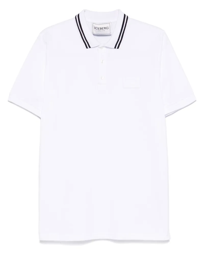 Iceberg Poloshirt mit Logo-Patch - Weiß Weiß