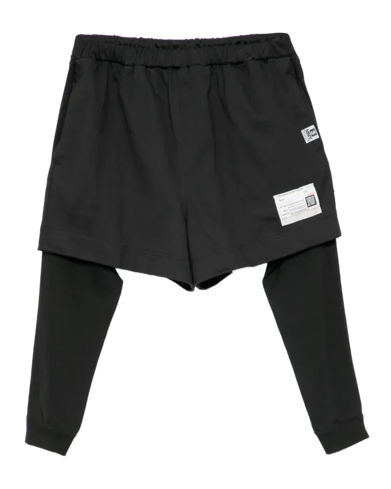 MIHARAYASUHIRO Shorts im Layering-Look - Schwarz Schwarz