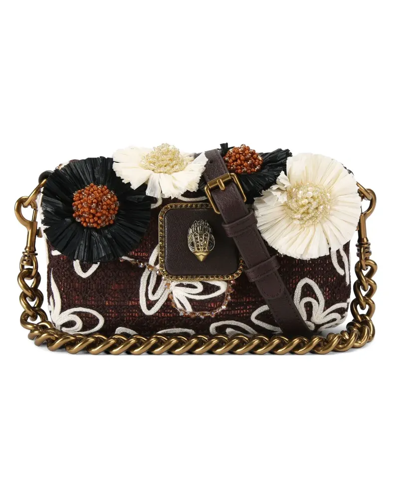 Kurt Geiger Mini Pimlico Schultertasche mit Blumenapplikation - Braun Braun