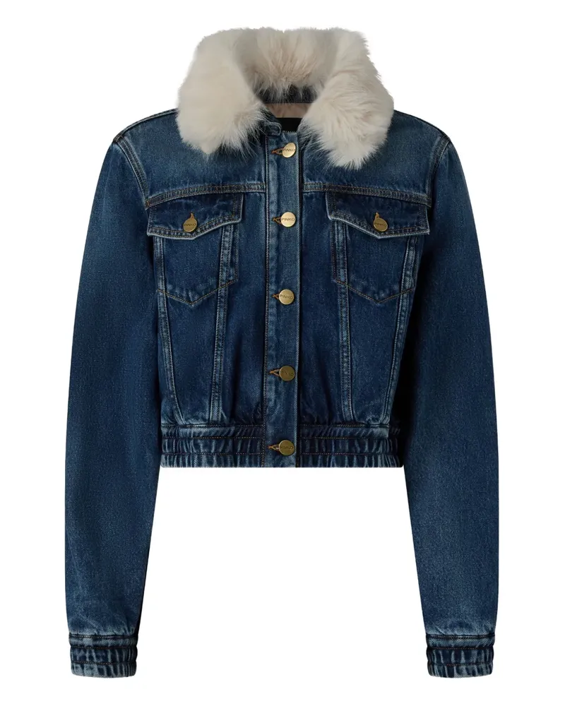Pinko Jeansjacke mit Kontrastkragen - Blau Blau