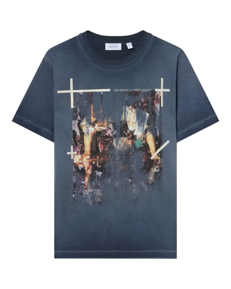 OFF-WHITE Narciso T-Shirt mit grafischem Print - Blau Blau