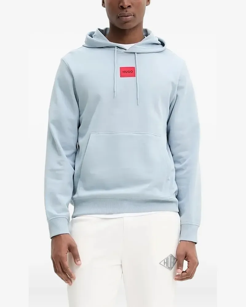 HUGO BOSS Hoodie mit Logo-Patch - Blau Blau