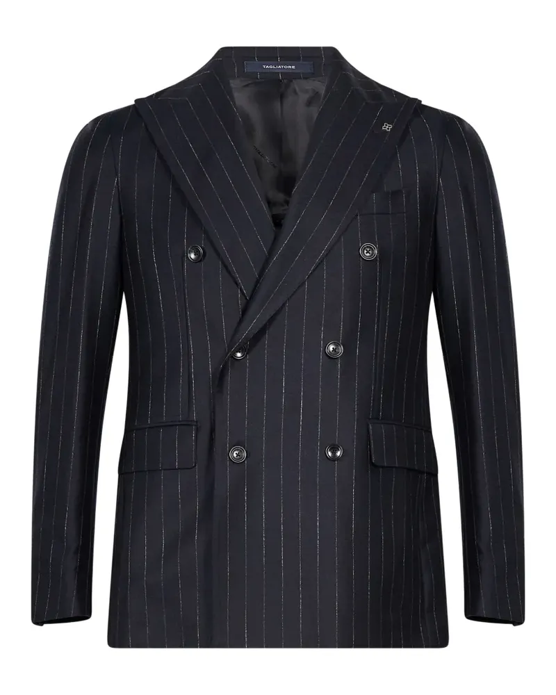 Tagliatore pinstripe-pattern double-breasted suit - Blau Blau