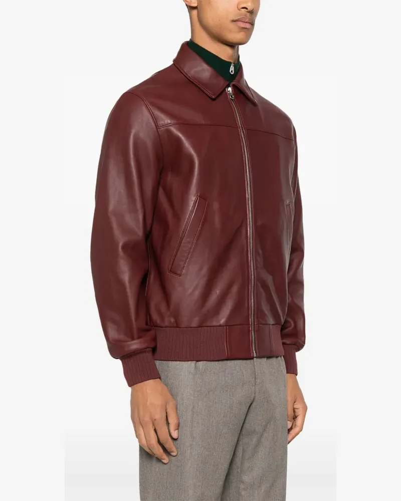 FURSAC Lederjacke mit Reißverschluss - Rot Rot