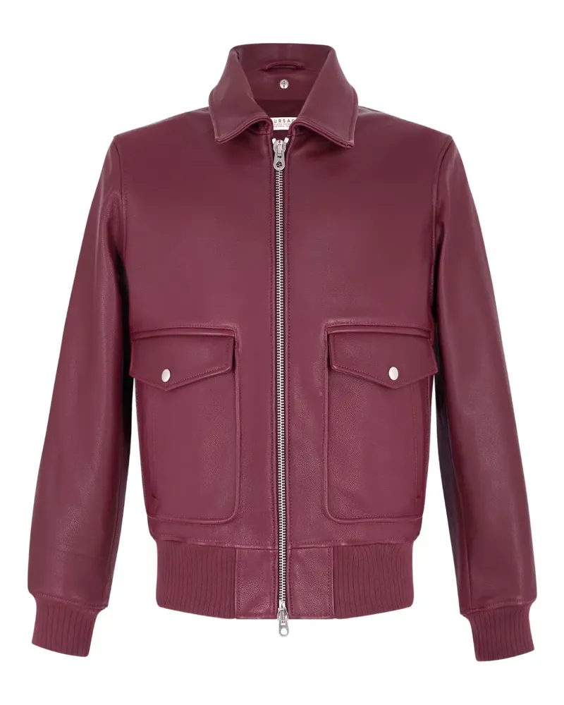 FURSAC Lederjacke mit Reißverschluss - Rot Rot