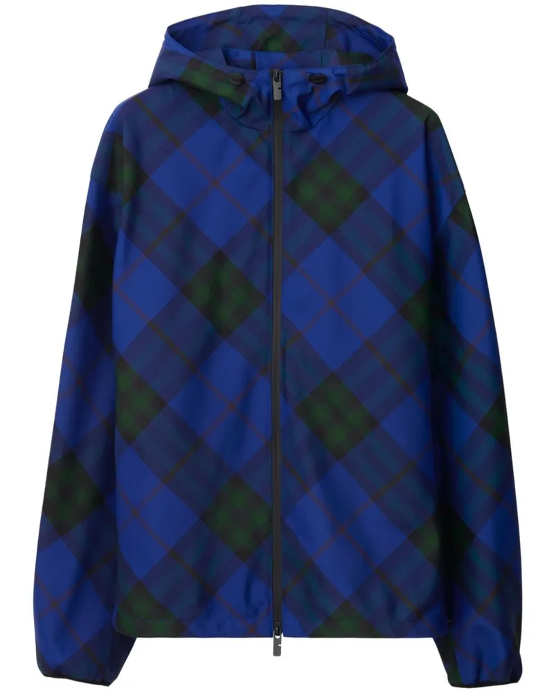 Burberry Kapuzenjacke mit House Check - Blau Blau