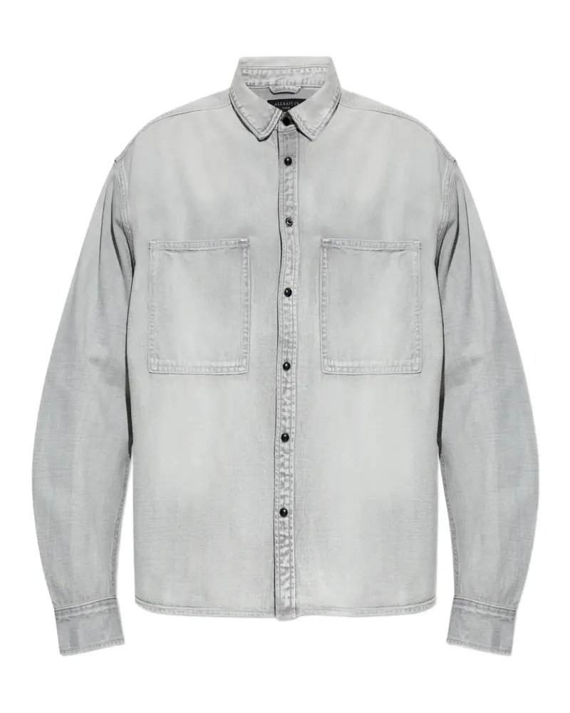 AllSaints Hemd mit Brusttasche - Grau Grau