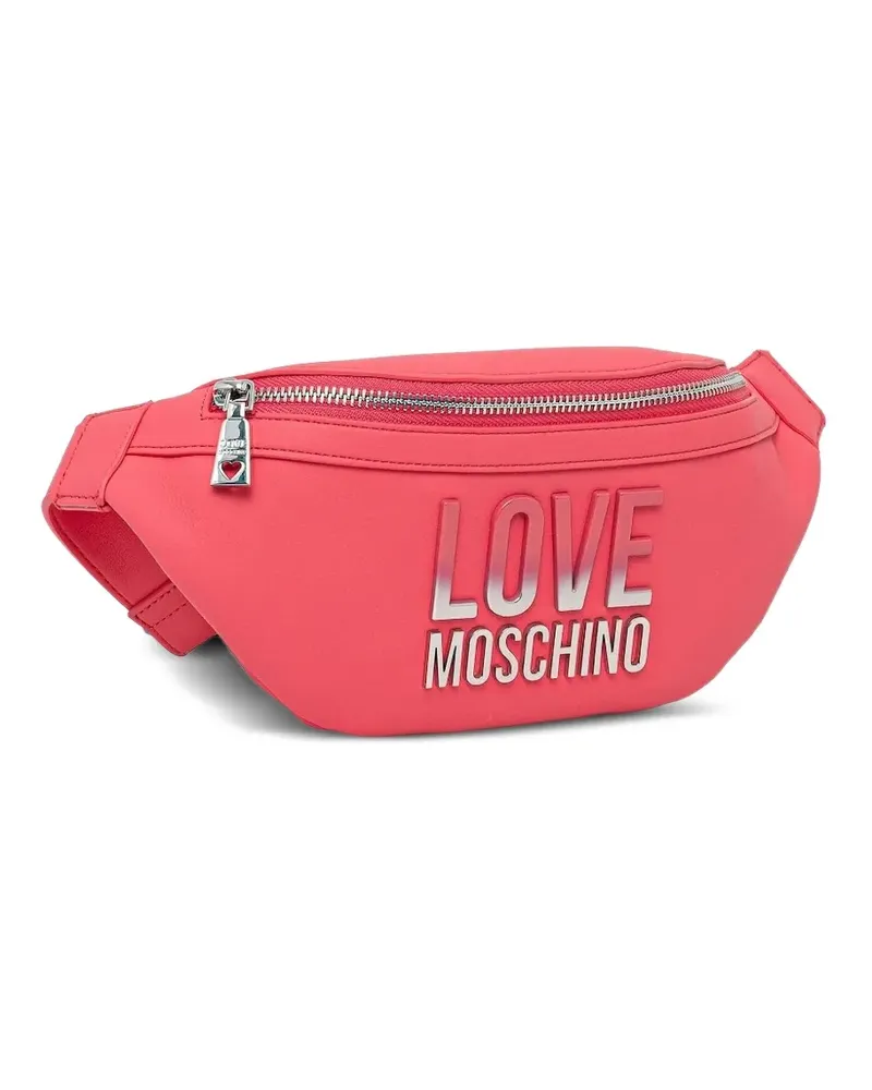 Moschino Gürteltasche mit Logo-Schild - Rot Rot