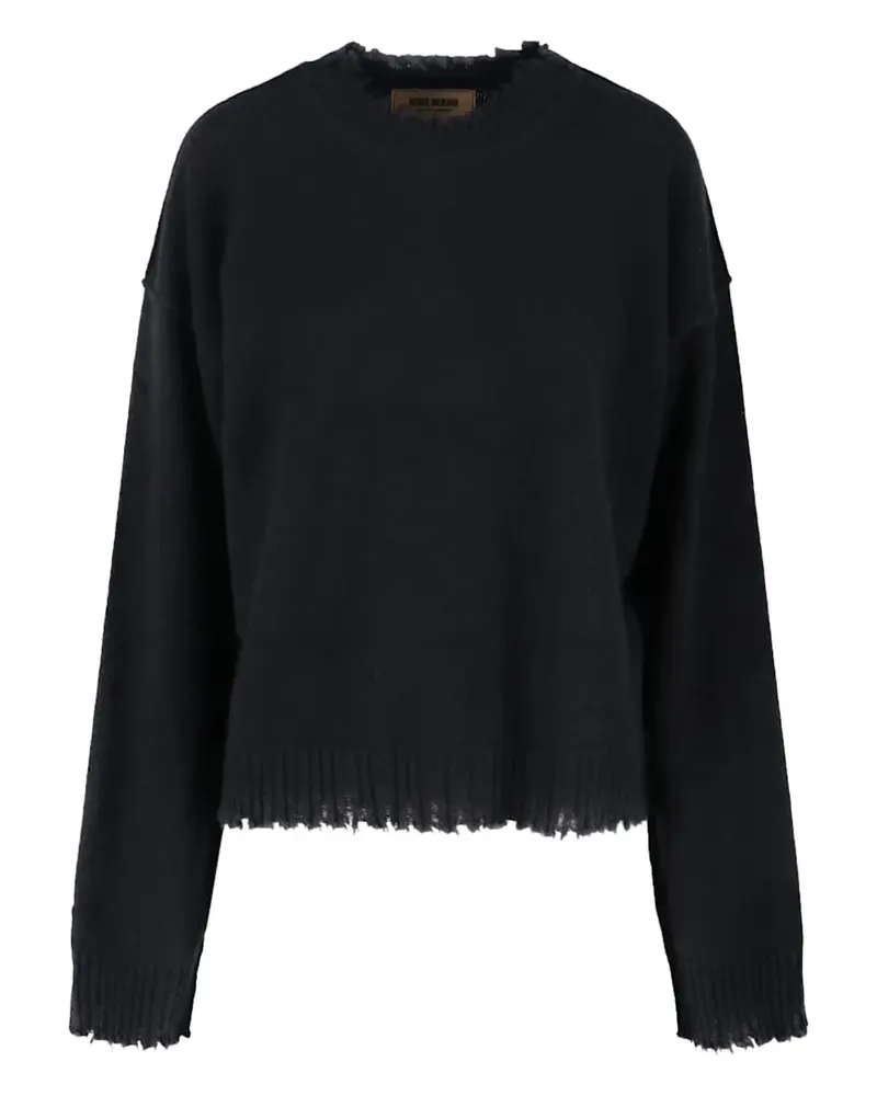 Uma Wang Ausgefranster Kaschmirpullover - Schwarz Schwarz