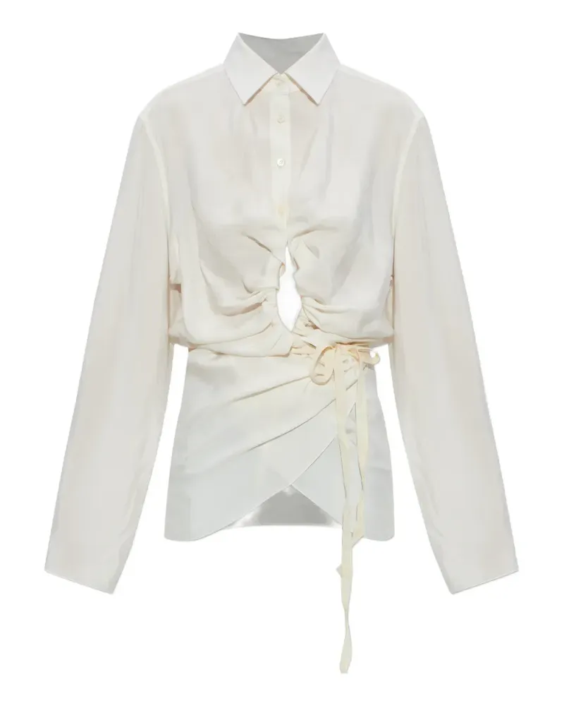 Maison Margiela tie-waist shirt - Nude Nude