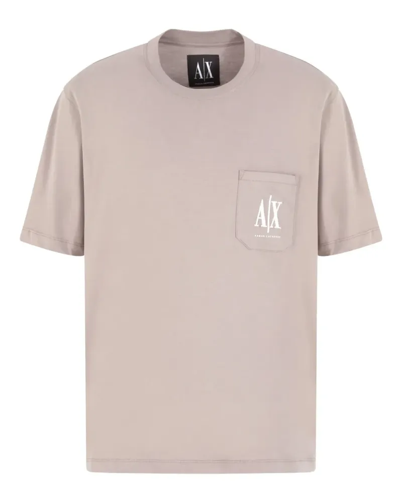 Armani Exchange T-Shirt mit aufgesetzter Tasche - Nude Nude
