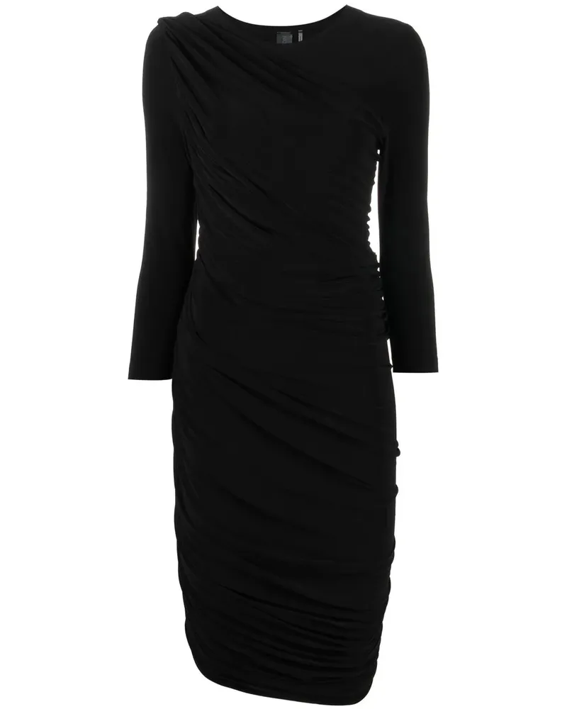 Norma Kamali Diana Midikleid - Schwarz Schwarz