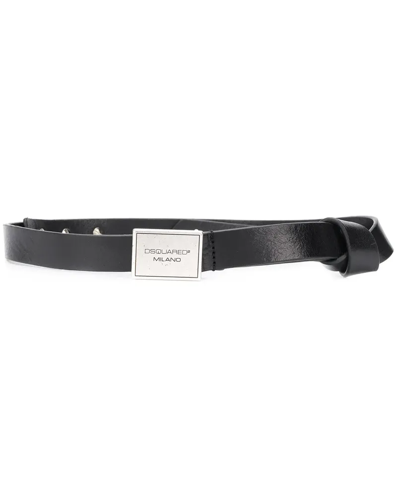 Dsquared2 Gürtel mit Logo-Schild - Schwarz Schwarz