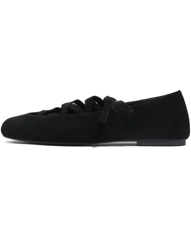 BIMBA Y LOLA Flache Wildleder-Pumps mit Schnürung - Schwarz Schwarz