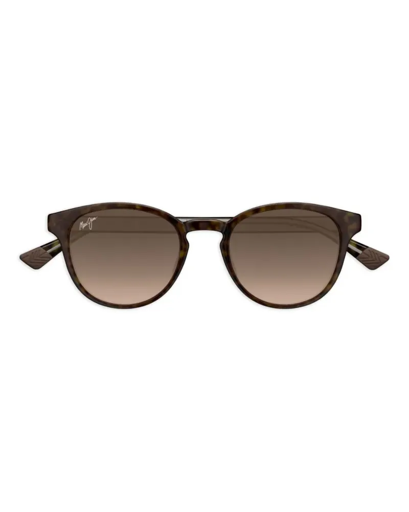 Maui Jim Runde Hiehie Sonnenbrille in Schildpattoptik - Braun Braun