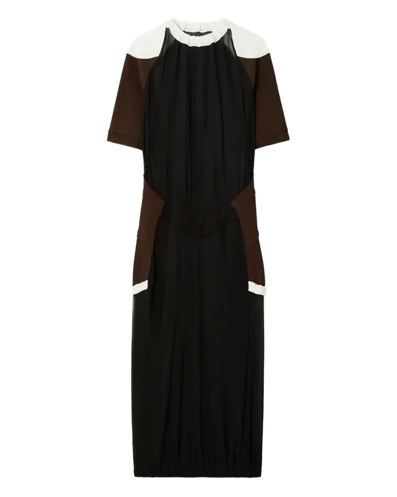 Tory Burch Midikleid in Colour-Block-Optik - Schwarz Schwarz