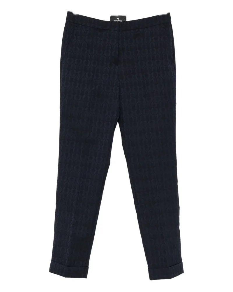 Etro Gemusterte Hose mit Bündchen - Blau Blau