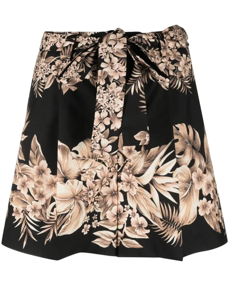 Twin-Set Shorts mit Blumen-Print - Schwarz Schwarz