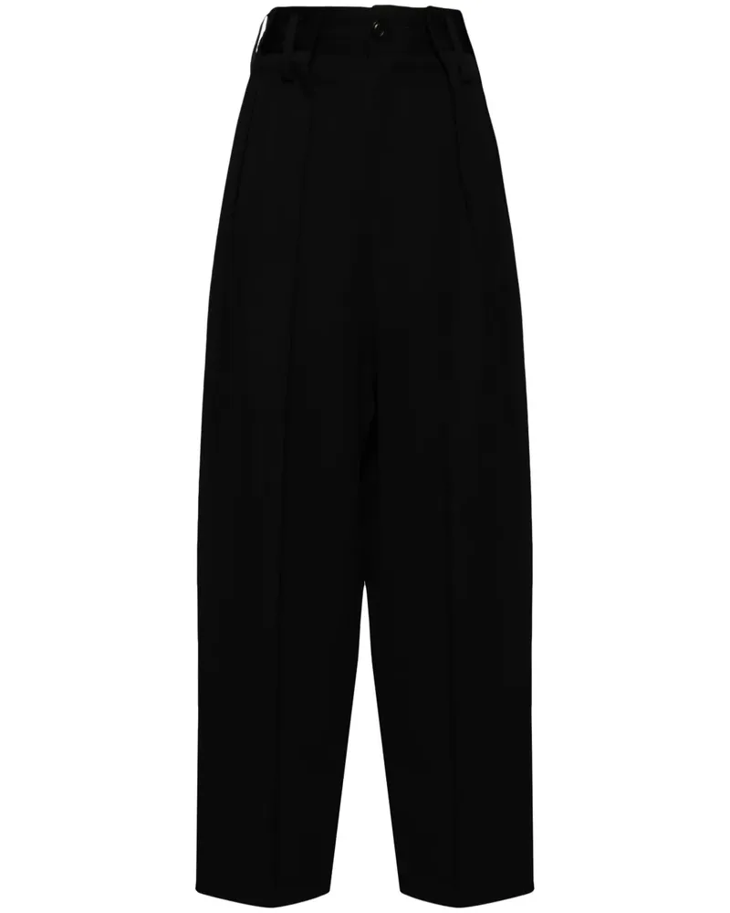 Yohji Yamamoto Hose mit weitem Bein - Schwarz Schwarz
