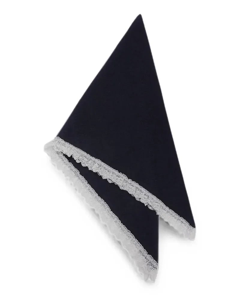 Ganni Schal aus Spitzenwolle - Blau Blau
