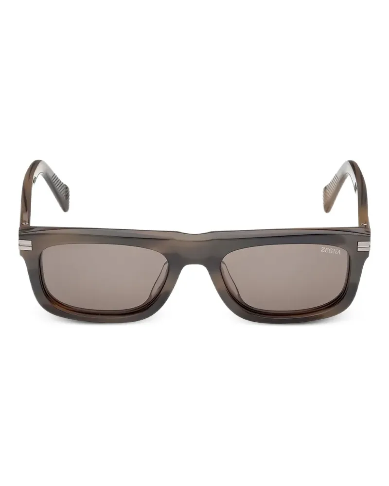 Ermenegildo Zegna square-frame sunglasses - Braun Braun
