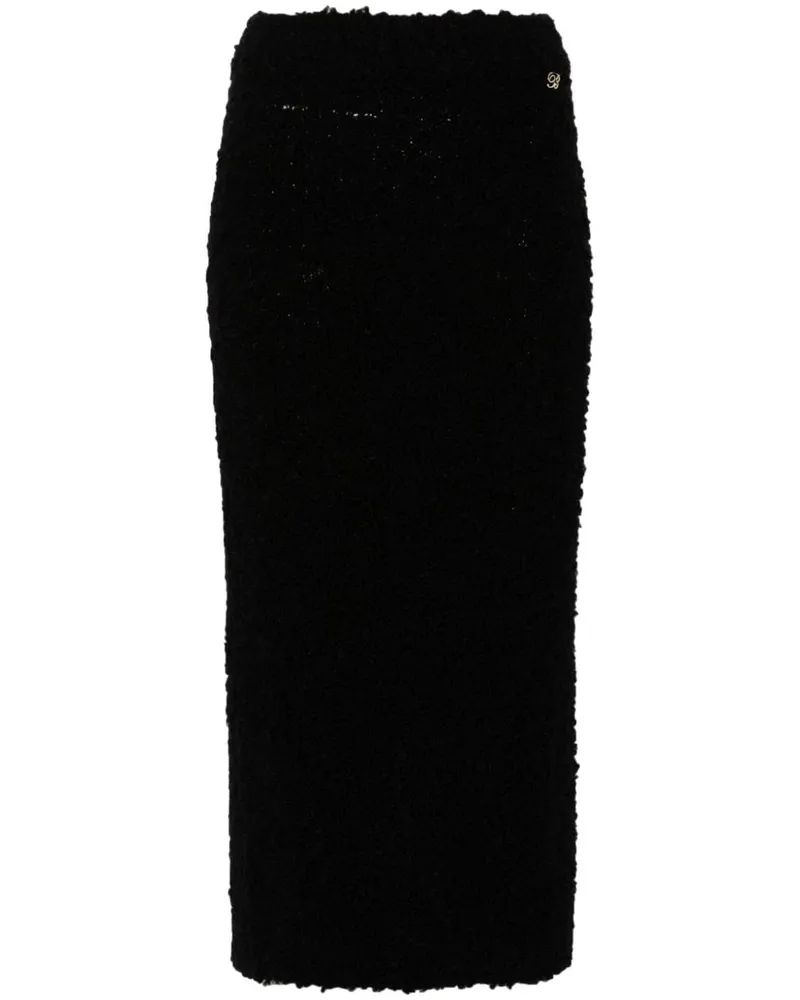 Blumarine Midirock mit Logo-Schild - Schwarz Schwarz