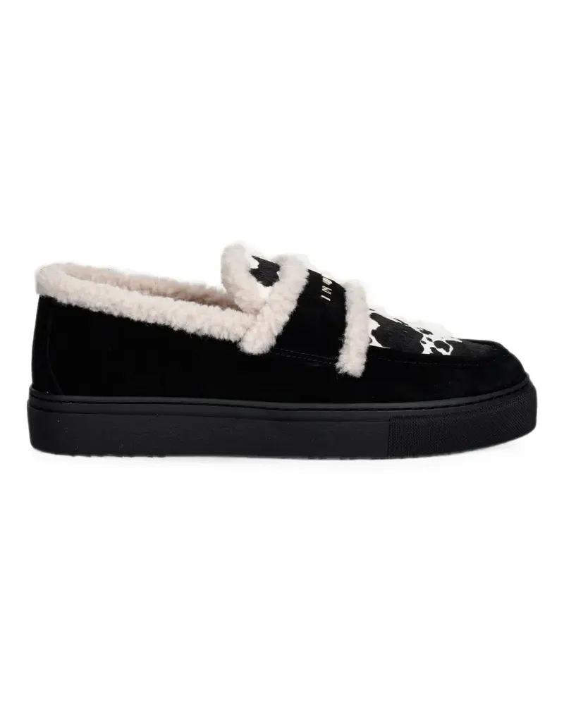 INUIKII shearling-trim cow-print loafers - Schwarz Schwarz