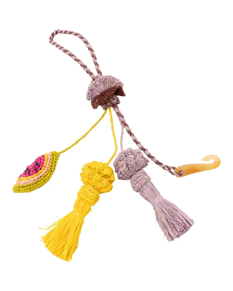 Jamin Puech raffia tassel bag charm - Violett Violett