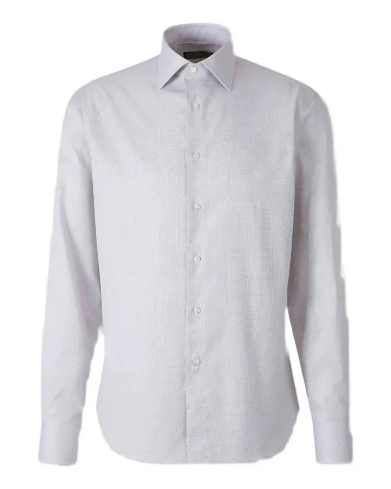 Canali micro-check long-sleeve shirt - Grau Grau