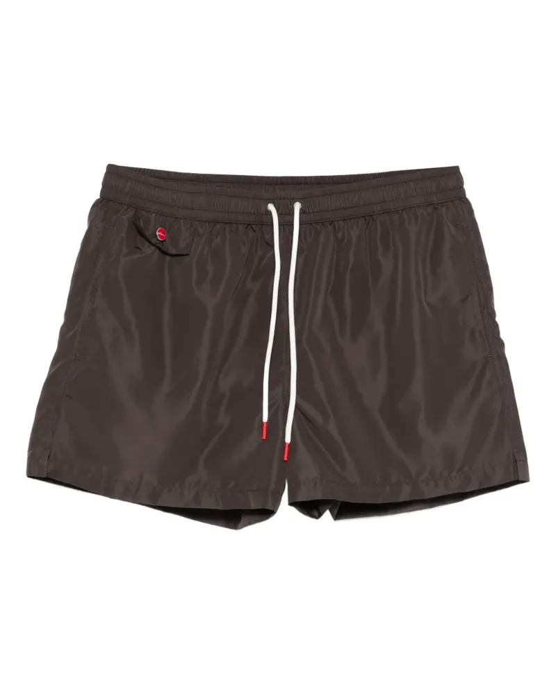 Kiton Badeshorts mit Kordelzug - Braun Braun