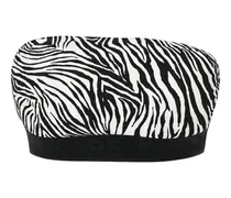 Bandeau-Bikinioberteil mit Zebra-Print - Weiß