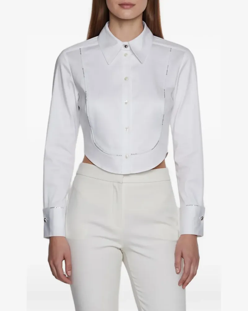 Elisabetta Franchi Cropped-Hemd mit Knopfleiste - Weiß Weiß