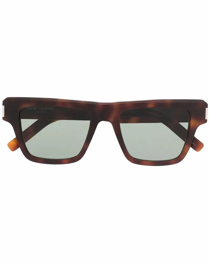 Saint Laurent Eckige Sonnenbrille in Schildpattoptik - Braun Braun