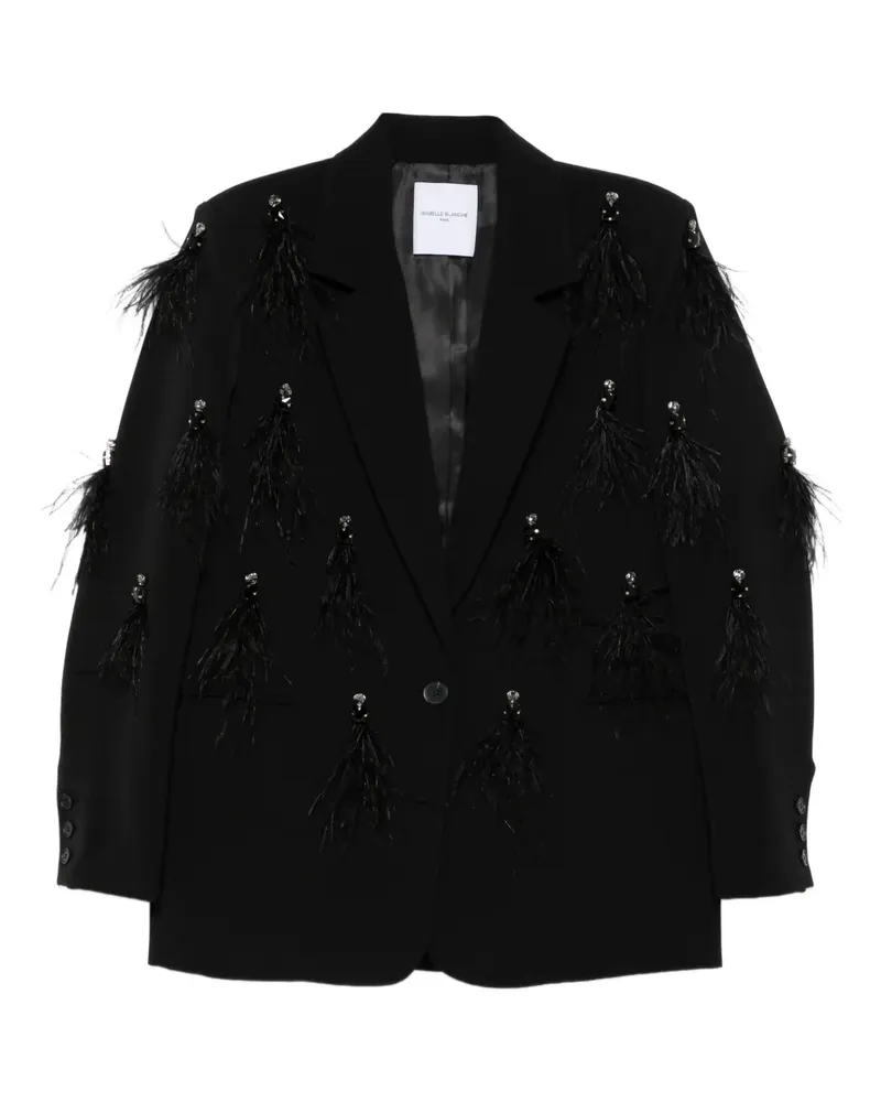 Isabelle Blanche feather-embellished blazer - Schwarz Schwarz