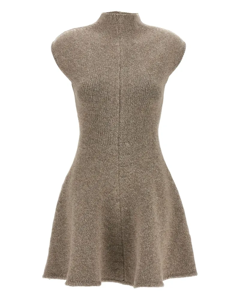Magda Butrym Ausgestelltes Marled Minikleid mit Stehkragen - Nude Nude