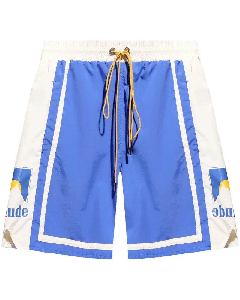 RHUDE Joggingshorts mit Logo-Print - Blau Blau