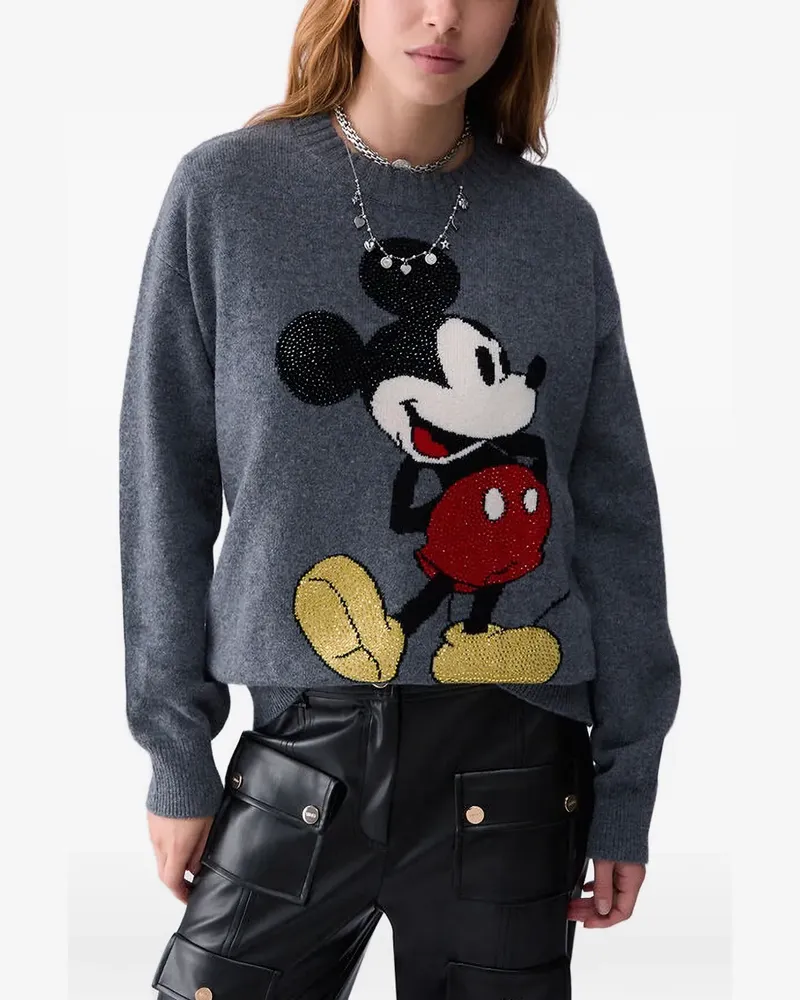 Liu Jo x Disney Mickey Mouse Pullover mit Kristallen - Grau Grau
