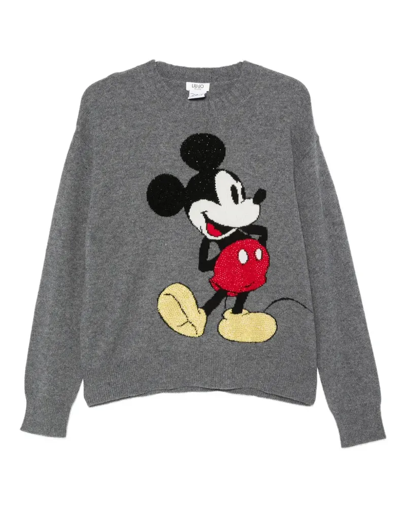 Liu Jo x Disney Mickey Mouse Pullover mit Kristallen - Grau Grau