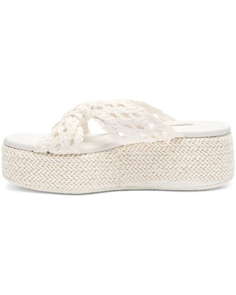 Casadei Zeppa Damier Mules - Weiß Weiß