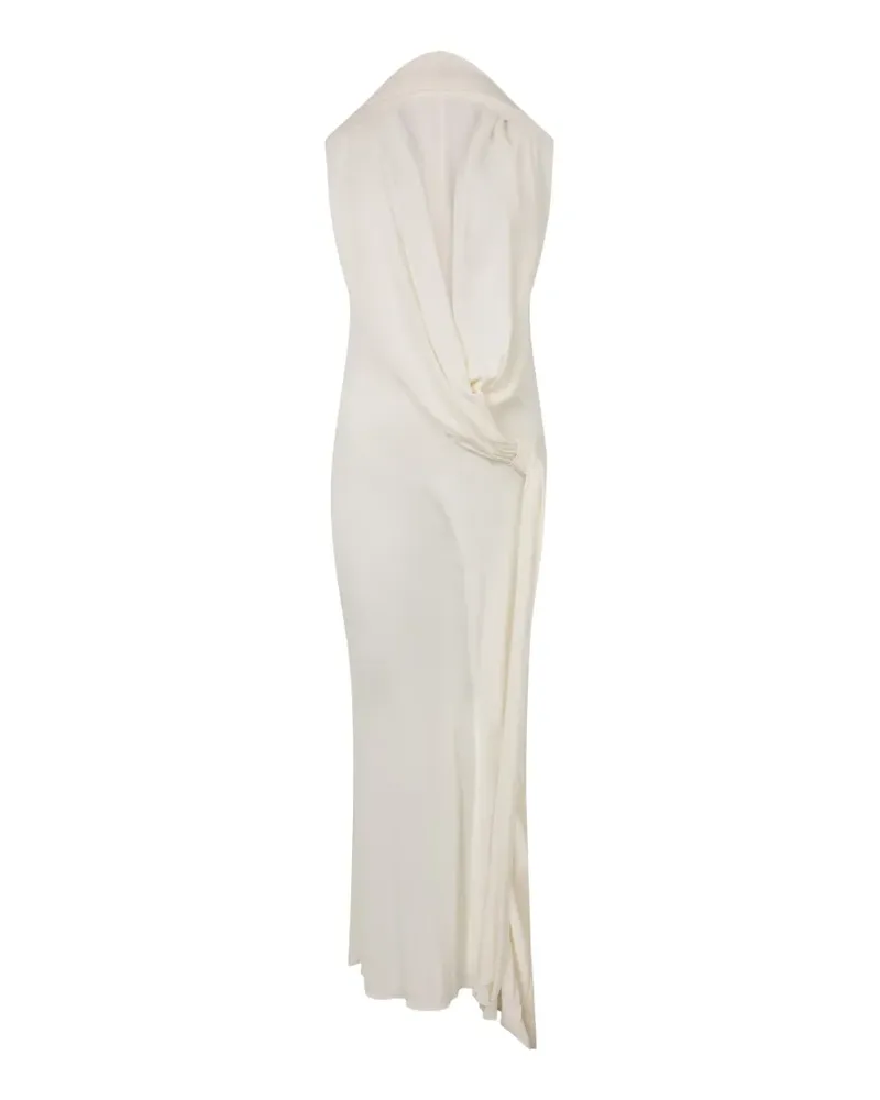 Alberta Ferretti draped hooded maxi dress - Weiß Weiß