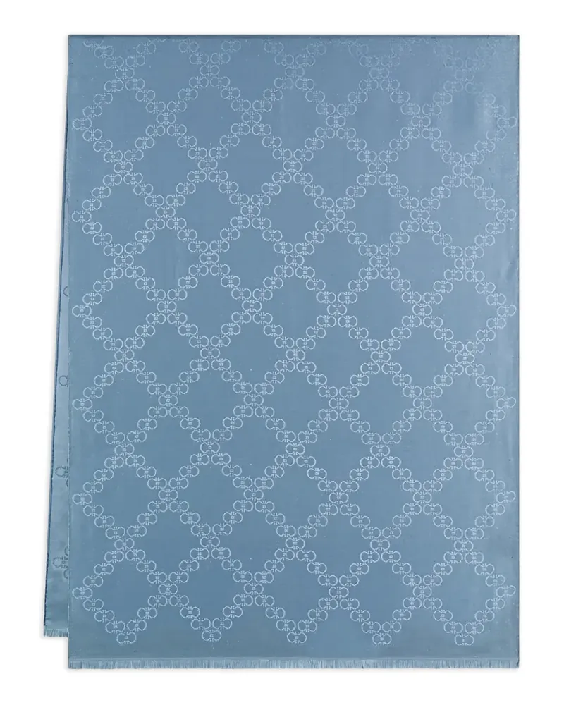 Ferragamo Schal mit Gancini-Jacquardmuster - Blau Blau