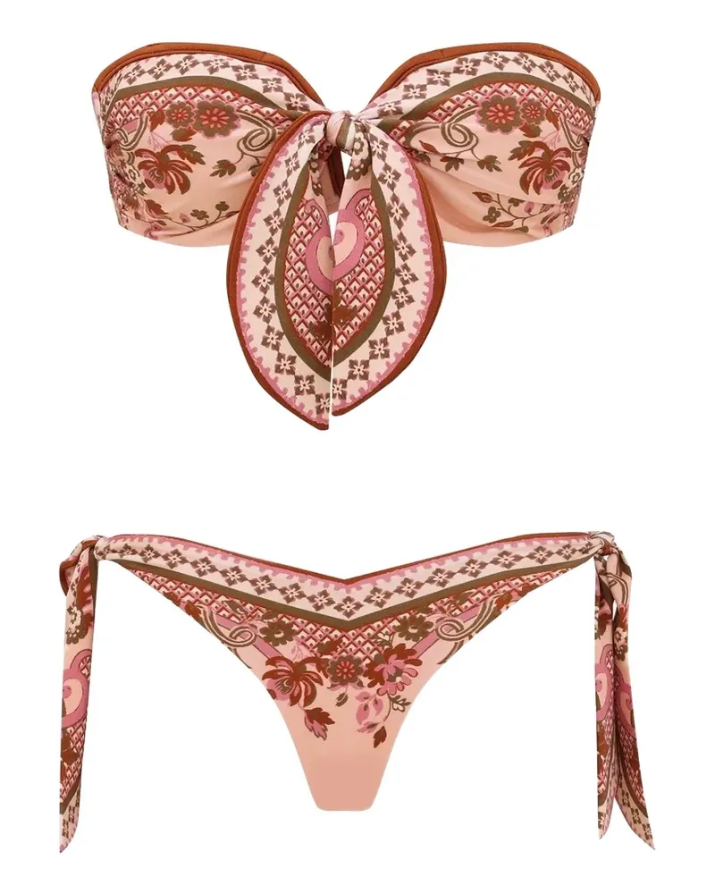 Zimmermann Aster Bikini mit Schal - Rosa Rosa