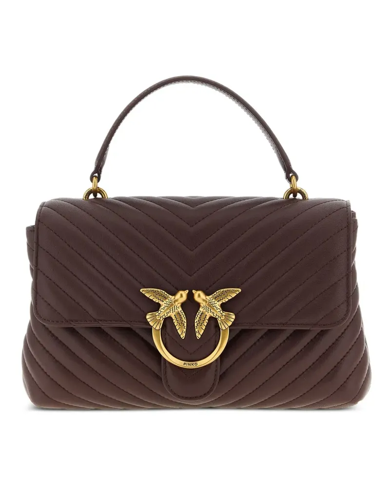 Pinko Kleiner Love Lady Puff Tote Bag mit Chevron-Steppung - Braun Braun