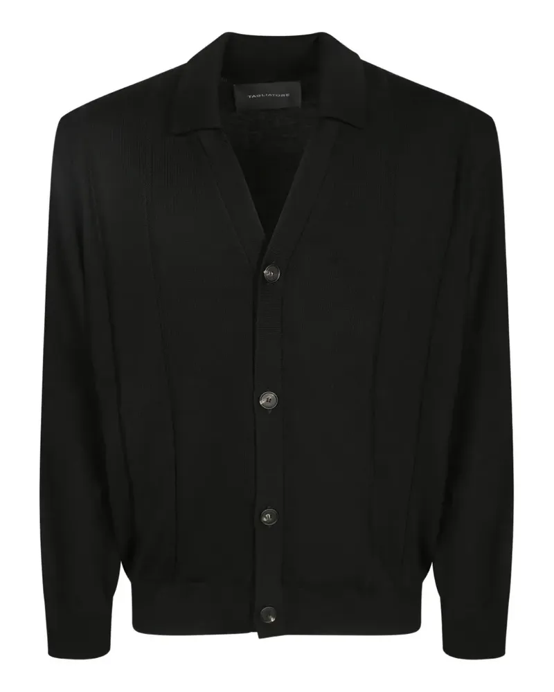 Tagliatore fine-knit button-up cardigan - Schwarz Schwarz