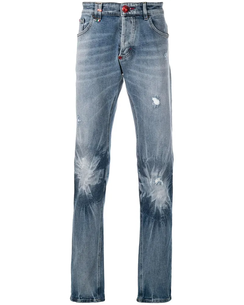 Philipp Plein Jeans mit ausgeblichenem Effekt Blau