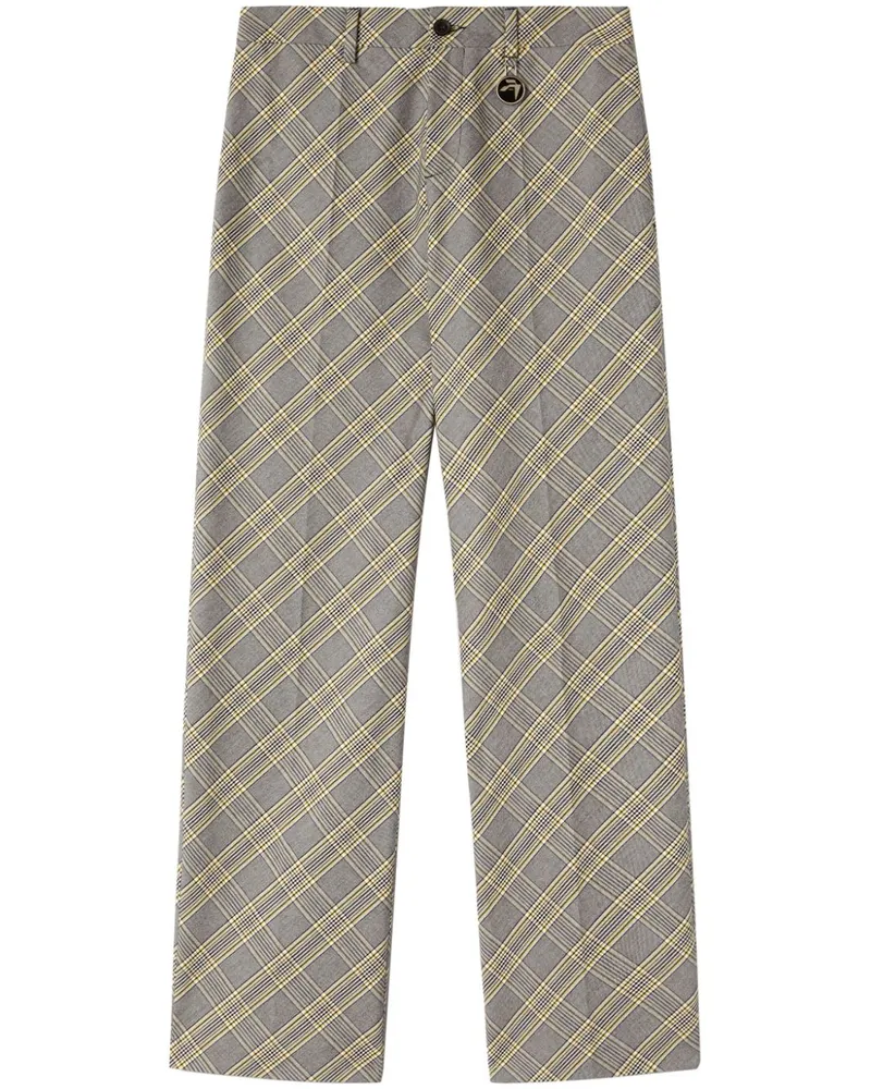 AMBUSH Karierte Straight-Leg-Hose - Grau Grau
